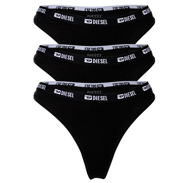 DIESEL Damen Strings, 3er Pack - STARS-D-BOX, Cotton Stretch, Logobund Schwarz XS
