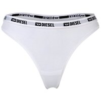 DIESEL womens thongs, 3-pack - LIZ-D-BOX, cotton stretch, logo waistband Black/White XS (X-Small)