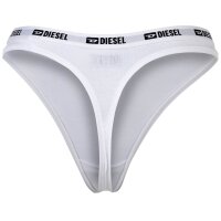 DIESEL womens thongs, 3-pack - LIZ-D-BOX, cotton stretch, logo waistband Black/White XS (X-Small)
