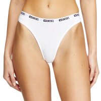DIESEL womens thongs, 3-pack - LIZ-D-BOX, cotton stretch, logo waistband Black/White XS (X-Small)