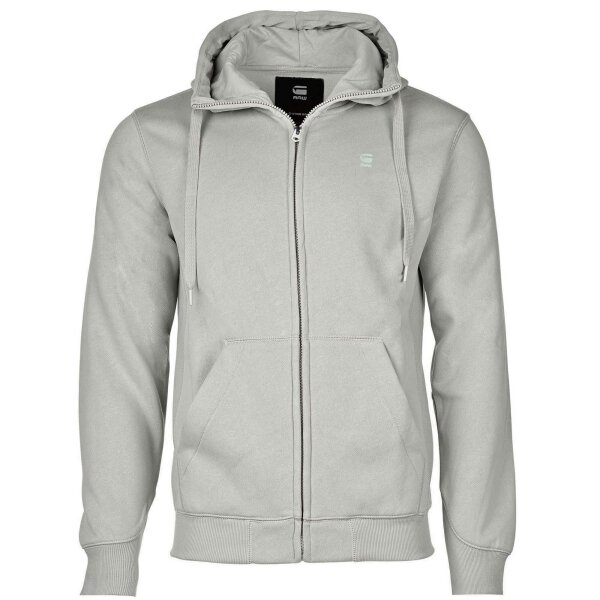 G-STAR Herren Sweat-Jacke - Premium Core, Loungewear, Zipper, Kapuze, einfarbig Hellgrau XL