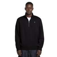 G-STAR Men’s Sweatshirt - Premium Core Half Zip, Logo, solid color Black M (Medium)