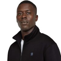 G-STAR Men’s Sweatshirt - Premium Core Half Zip, Logo, solid color Black M (Medium)