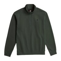G-STAR Men’s Sweatshirt - Premium Core Half Zip, Logo, solid color Dark green L (Large)