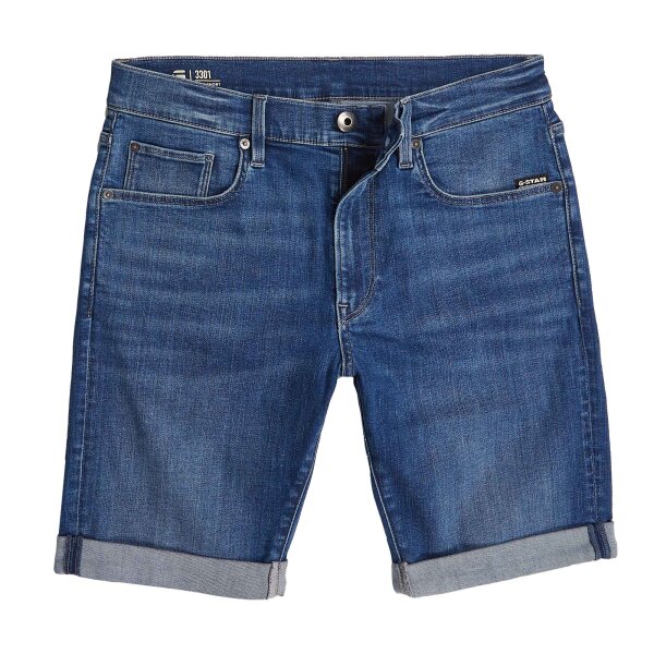 G-STAR mens denim shorts - 3301 Slim Short , Elto Superstretch, jeans, short