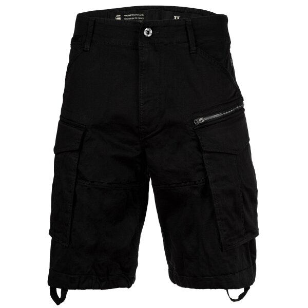 G-STAR mens cargo shorts - Rovic Zip Relaxed 1/2 , short, premium mico stretch, single-coloured Black 34W