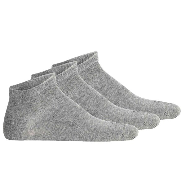 camel active Herren Sneakersocken, 3er Pack - Basic Socken, Bio-Baumwolle Grau 39-42