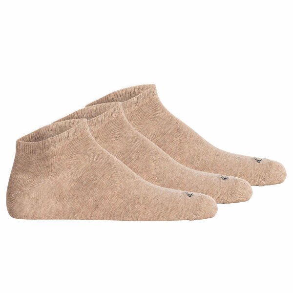 camel active Herren Sneakersocken, 3er Pack - Basic Socken, Bio-Baumwolle Beige 43-46