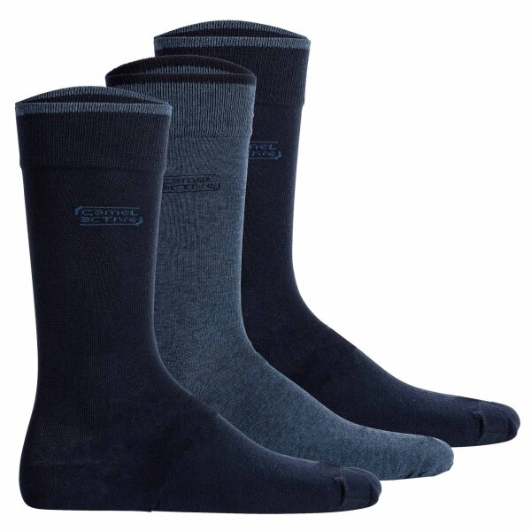 camel active mens socks, 3-pack - box, basic socks, organic cotton Blue 39-42
