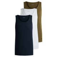 BOSS Herren Tank Top, 3er Pack - 3P Classic, Unterhemd, ohne Arm, Rundhals, Cotton Grün/Weiß/Blau S