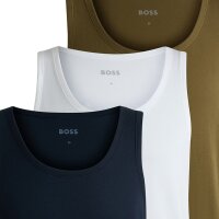 BOSS Herren Tank Top, 3er Pack - 3P Classic, Unterhemd, ohne Arm, Rundhals, Cotton Grün/Weiß/Blau S