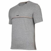 BOSS Mens T-shirt - Unique T-shirt, round neck, cotton stretch, logo Grey S (Small)