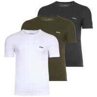 BOSS mens T-shirt, 3-pack - Classic, round neck, short sleeves, cotton White/Green/Grey M (Medium)