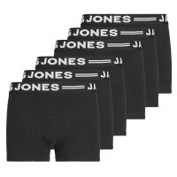 JACK&JONES Jungen Boxershorts, 6er Pack - SENSE TRUNKS, Baumwoll-Stretch, Logobund Schwarz 128
