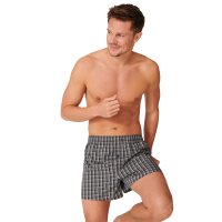 SCHIESSER Herren Web-Boxershorts, 4er Pack - Unterhose, Baumwolle Grau/Blau S