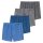 SCHIESSER mens woven boxer shorts, 4-pack - pants, cotton Grey/blue S (Small)