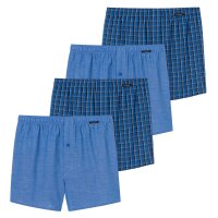 SCHIESSER Herren Web-Boxershorts, 4er Pack - Unterhose, Baumwolle Blau 3XL