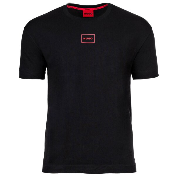 HUGO Mens T-shirt - Laze, round neck, short sleeves, logo, cotton blend Black M (Medium)