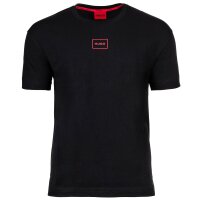 HUGO Herren T-Shirt - Laze, Rundhals, Kurzarm, Logo, Baumwollmischung Schwarz M
