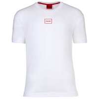 HUGO Mens T-shirt - Laze, round neck, short sleeves, logo, cotton blend White S (Small)