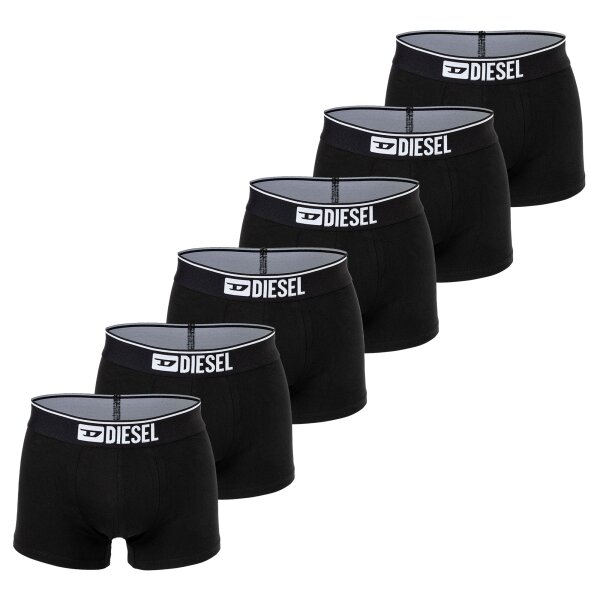 DIESEL Herren Boxershorts, 6er Pack - UMBX-DAMIENTHREEPACK, Trunks, Cotton Stretch Schwarz L