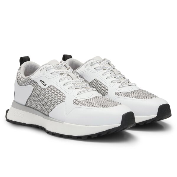 BOSS mens sneaker - Jonah Runn meth, trainers, leisure, logo White (Open White 120) EUR 43 (UK 9)