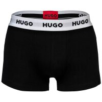HUGO Herren Boxershorts, 3er Pack - Trunk Triplet, Cotton Stretch, Logo Schwarz/Grau/Rot 2XL