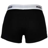 HUGO Herren Boxershorts, 3er Pack - Trunk Triplet, Cotton Stretch, Logo Schwarz/Grau/Rot 2XL