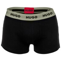 HUGO Herren Boxershorts, 3er Pack - Trunk Triplet, Cotton Stretch, Logo Schwarz/Grau/Rot 2XL