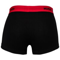 HUGO mens boxer shorts, 3-pack - TrunkTriplet, cotton stretch, logo Black/Grey/Red 2XL (XX-Large)