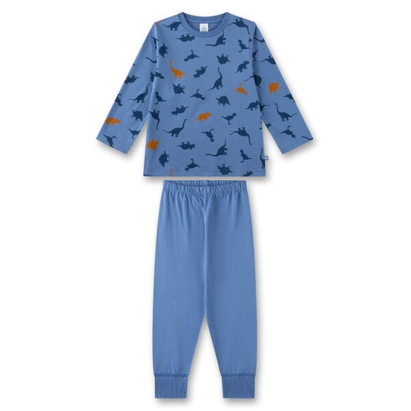 Sanetta Jungen Schlafanzug - lang, Kids, Nachtwäsche, Pyjama, Baumwolle Blau 128