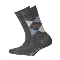 Burlington Men Socks Everyday Pack of 2 - Diamond Pattern, Onesize, 40-46 (6.5-11 UK) dark grey