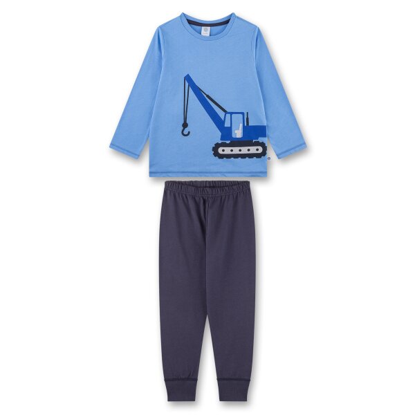 Sanetta Jungen Schlafanzug - lang, Kids, Nachtwäsche, Pyjama, Baumwolle Blau 104