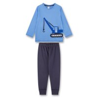 Sanetta Jungen Schlafanzug - lang, Kids, Nachtwäsche, Pyjama, Baumwolle Blau 104