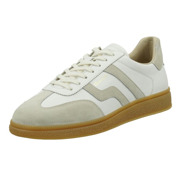 GANT mens sneaker - CUZMO, lace-up shoe, trainers, low, genuine leather White EUR 42 (UK 8)