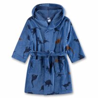Sanetta Boys‘ Bathrobe - kids, swimwear, cotton, hood, pockets, motif Blue 104
