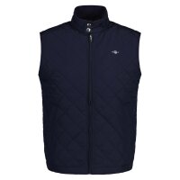 GANT Herren Steppweste - QUILTED WINDCHEATER VEST, Reißverschluss, Stehkragen Blau M