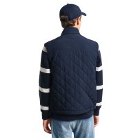 GANT Herren Steppweste - QUILTED WINDCHEATER VEST, Reißverschluss, Stehkragen Blau M