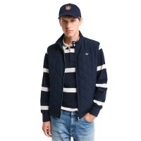 GANT mens quilted gilet – QUILTED WINDCHEATER VEST, zip, stand-up collar Blue M (Medium)