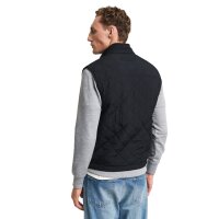 GANT Herren Steppweste - QUILTED WINDCHEATER VEST, Reißverschluss, Stehkragen Schwarz M