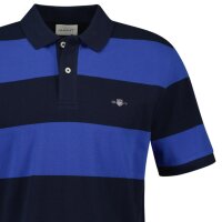 GANT Herren Poloshirt - BLOCK STRIPE POLO, Kurzarm, Knopfleiste, Logo, gestreift Blau (Rich Blue) M