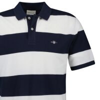 GANT Herren Poloshirt - BLOCK STRIPE POLO, Kurzarm, Knopfleiste, Logo, gestreift Blau (Evening Blue) M
