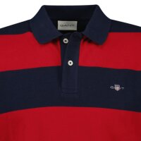 GANT Herren Poloshirt - BLOCK STRIPE POLO, Kurzarm, Knopfleiste, Logo, gestreift Rot M