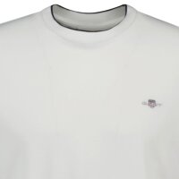 GANT mens piqué T-shirt – PIQUE T-SHIRT, short-sleeved, round neck, logo, single-colour White 3XL (XXX-Large)