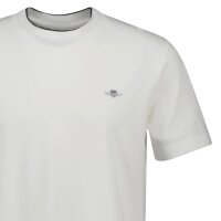 GANT mens piqué T-shirt – PIQUE T-SHIRT, short-sleeved, round neck, logo, single-colour White 4XL (XXXX-Large)