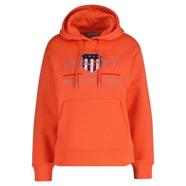 GANT ladies hoodie - ARCHIVE SHIELD HOODIE, sweatshirt, hood, logo, uni Orange-red XL (X-Large)