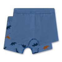 Sanetta Jungen Shorts, 2er Pack - Kids, Unterhosen, Baumwoll-Stretch, Dino Blau 140