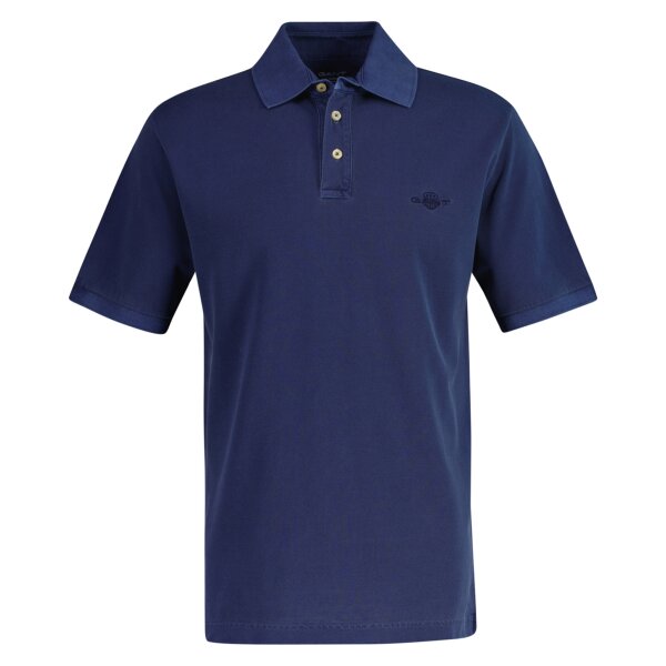 GANT Herren Poloshirt, ausgewaschen - SUNFADED POLO, Washer, Kurzarm, Knopfleiste Dunkelblau M