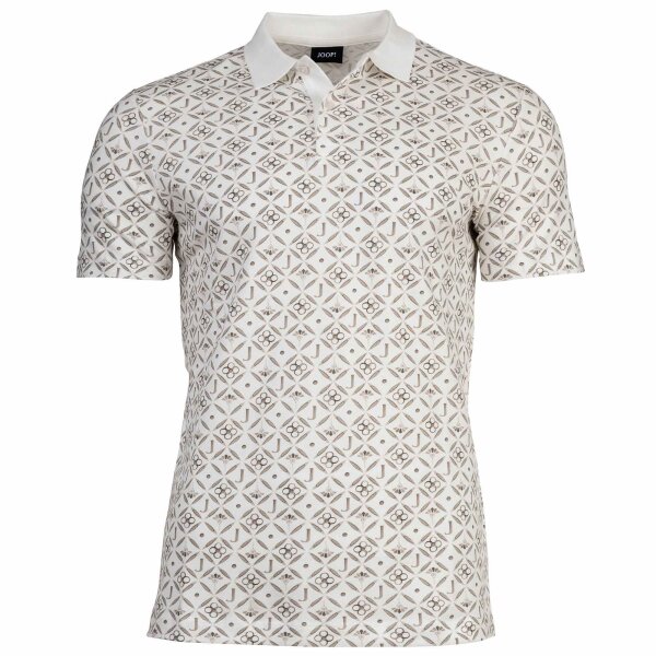 JOOP! Herren Poloshirt - Pierro, Polokragen, Baumwollmischung, Allover-Muster Beige M