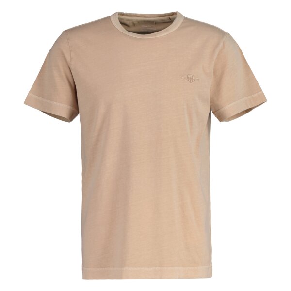 GANT Herren T-Shirt, ausgewaschen - SUNFADED T-SHIRT, Washer, Kurzarm, Rundhals Beige 4XL